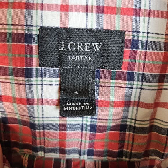 J.CREW Tartan Cotton Button Down Shirt Womens Size Small Plaid Red Long Sleeve - Picture 8 of 10
